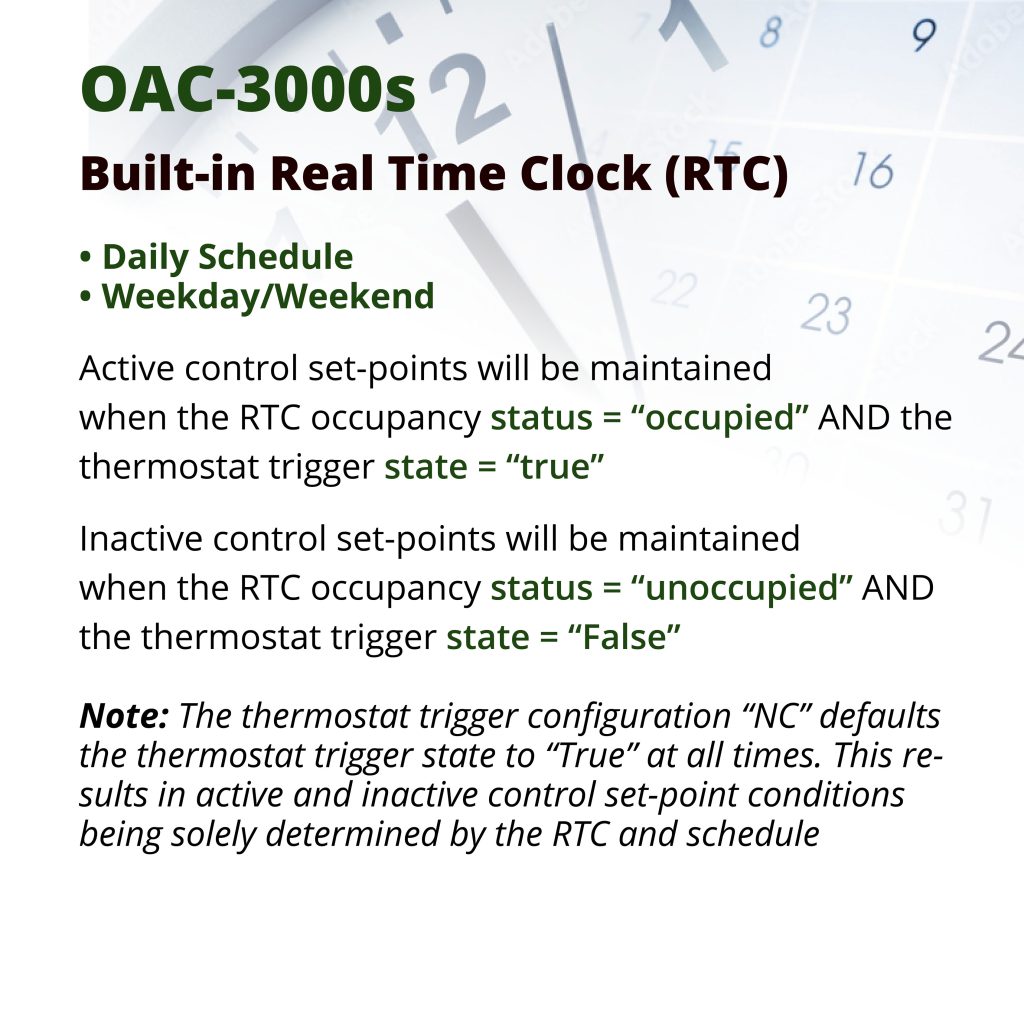 OAC-3000s Built-in Real Time Clock